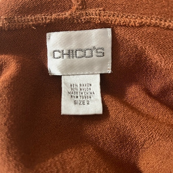 Chico’s 2 Hooded Zip Up Coffee Colored Sweater Large - Picture 7 of 7